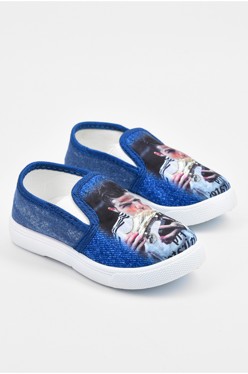 Мокасины детские синего цвета без застежки 19-6061 195108