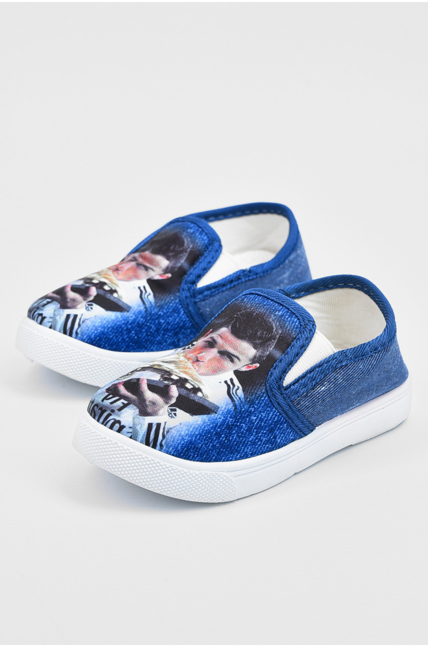 Мокасины детские синего цвета без застежки 19-6061 195108