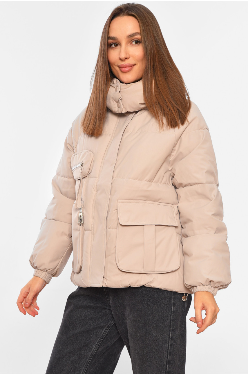 Куртка жіноча єврозима світло-бежевого кольору 8529 195113