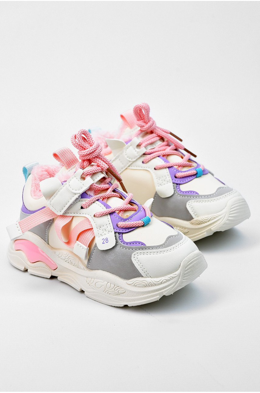 Кросівки дитячі на хутрі рожевого кольору L989-3 195118 Кросівки дитячі на хутрі рожевого кольору L989-3 195118