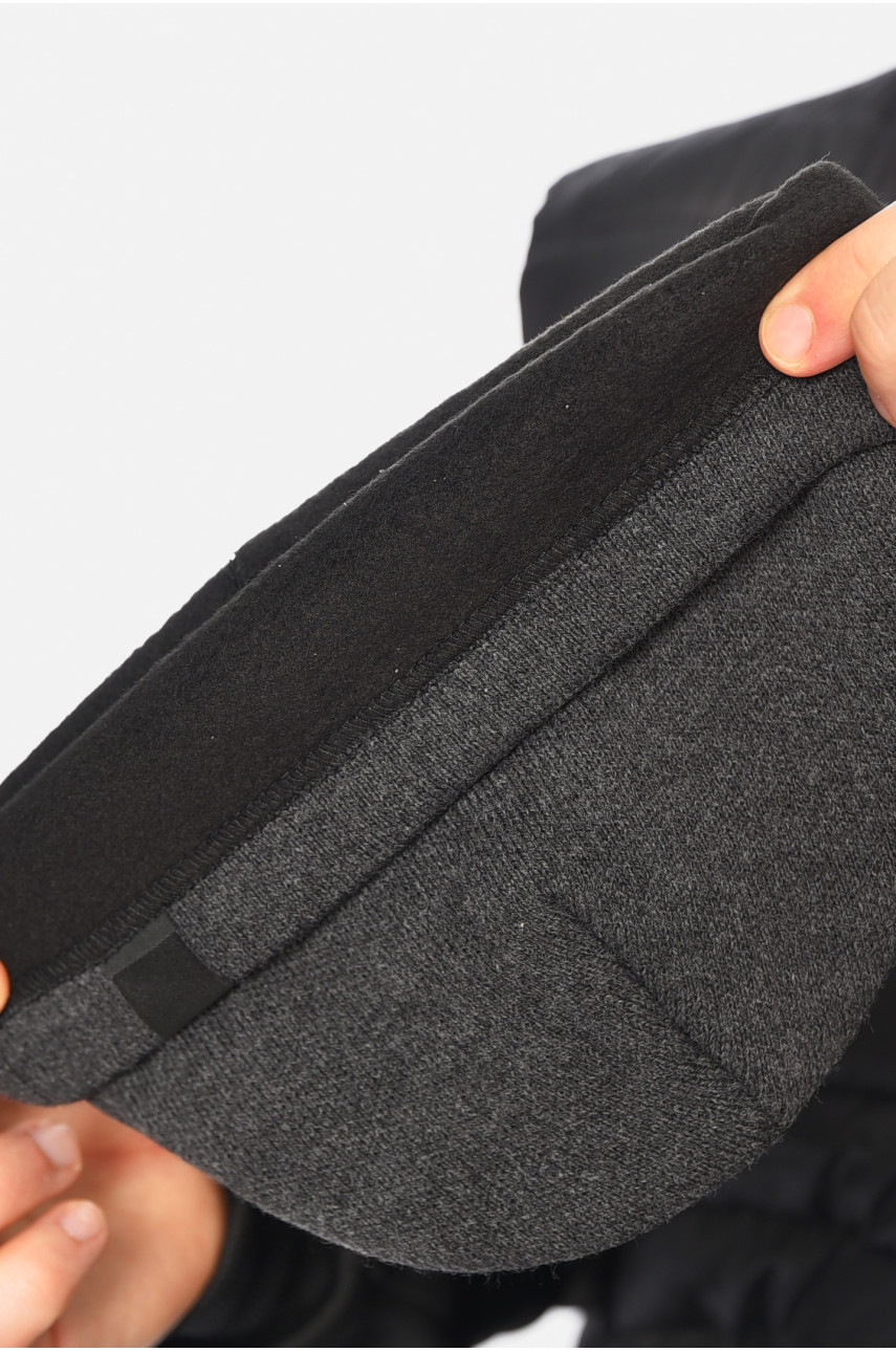 Шапка чоловіча на флісі сірого кольору 1259 195121