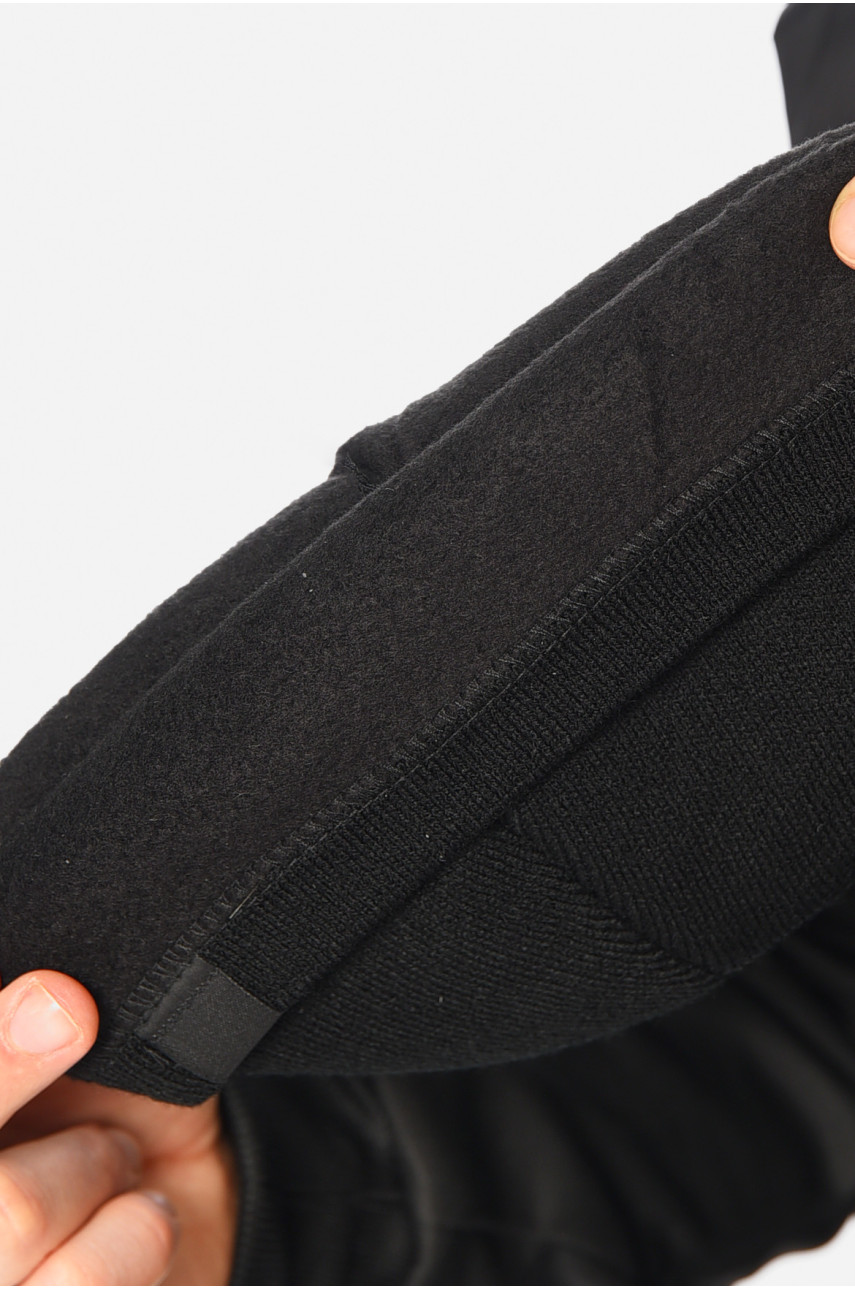 Шапка мужская на флисе черного цвета 1259 195122 Шапка мужская на флисе черного цвета 1259 195122