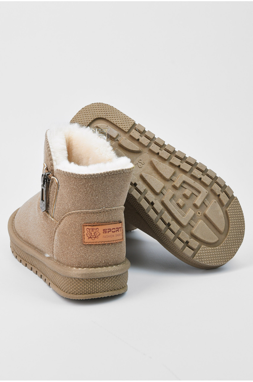 Угги детские искуственная замша светло-коричневого цвета А-312 195124