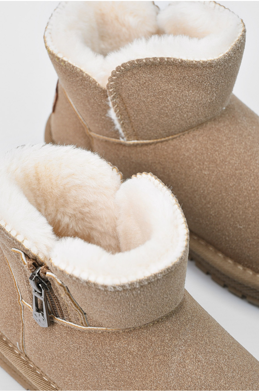 Угги детские искуственная замша светло-коричневого цвета А-312 195124