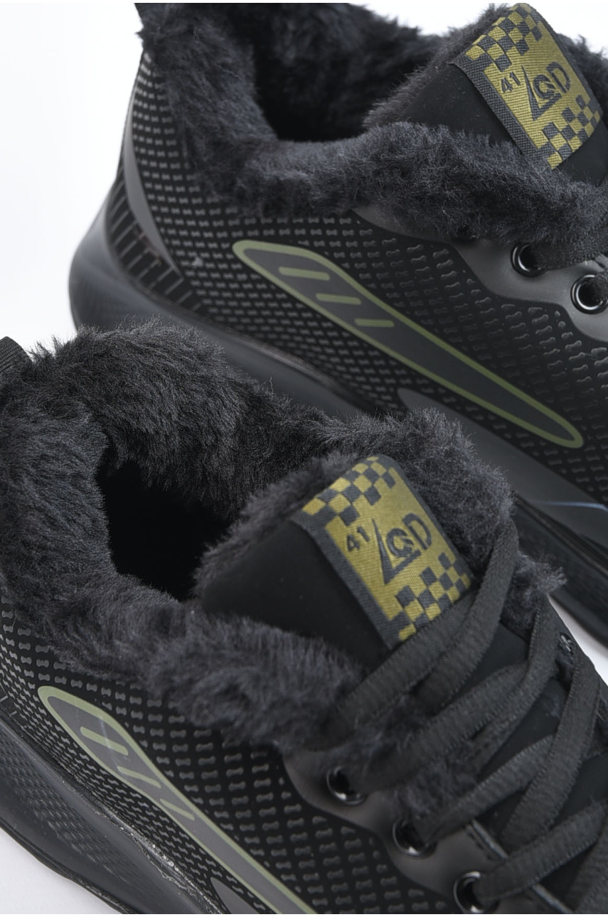 Кросівки чоловічі зимові чорного кольору 216-2 195129