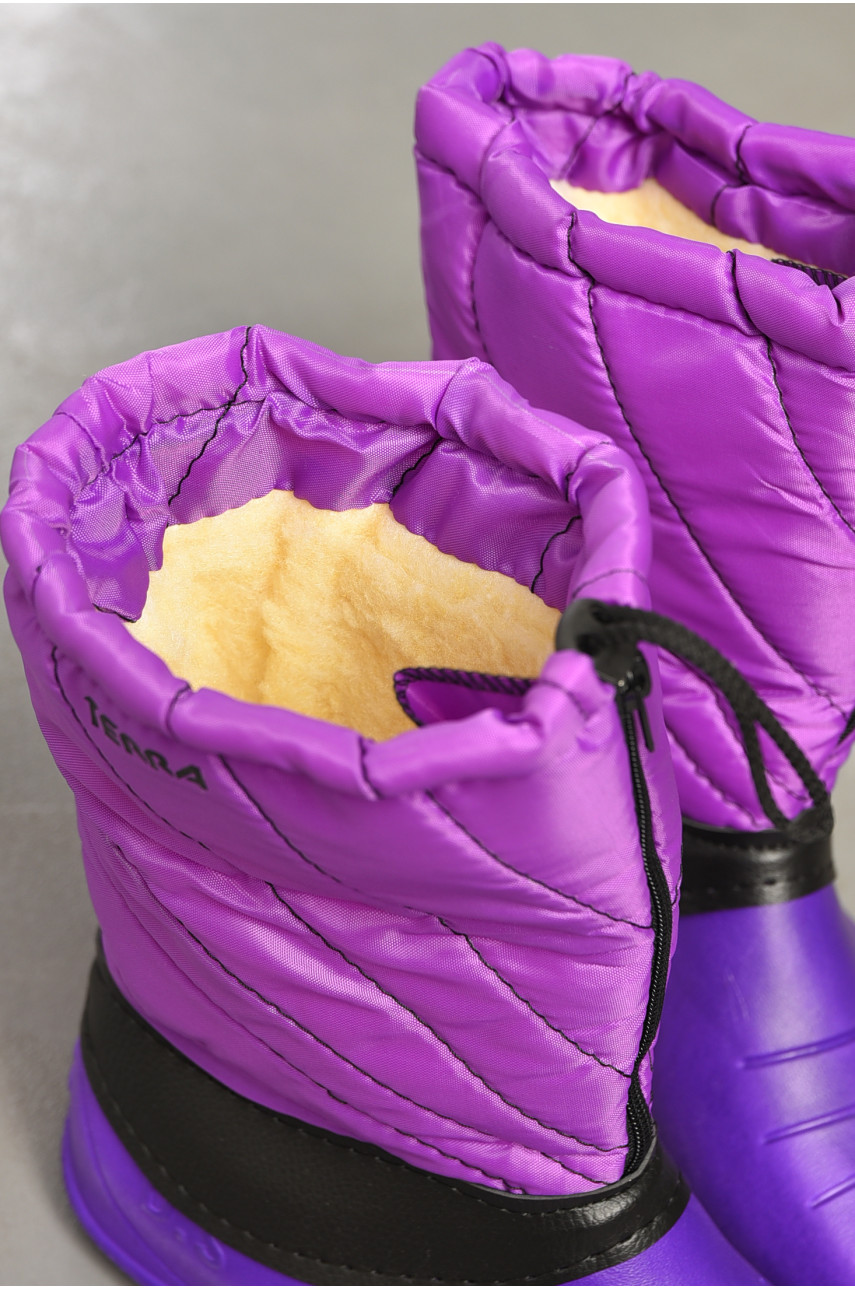 Дутики женские на на меху фиолетового цвета на молнии 1967 195158