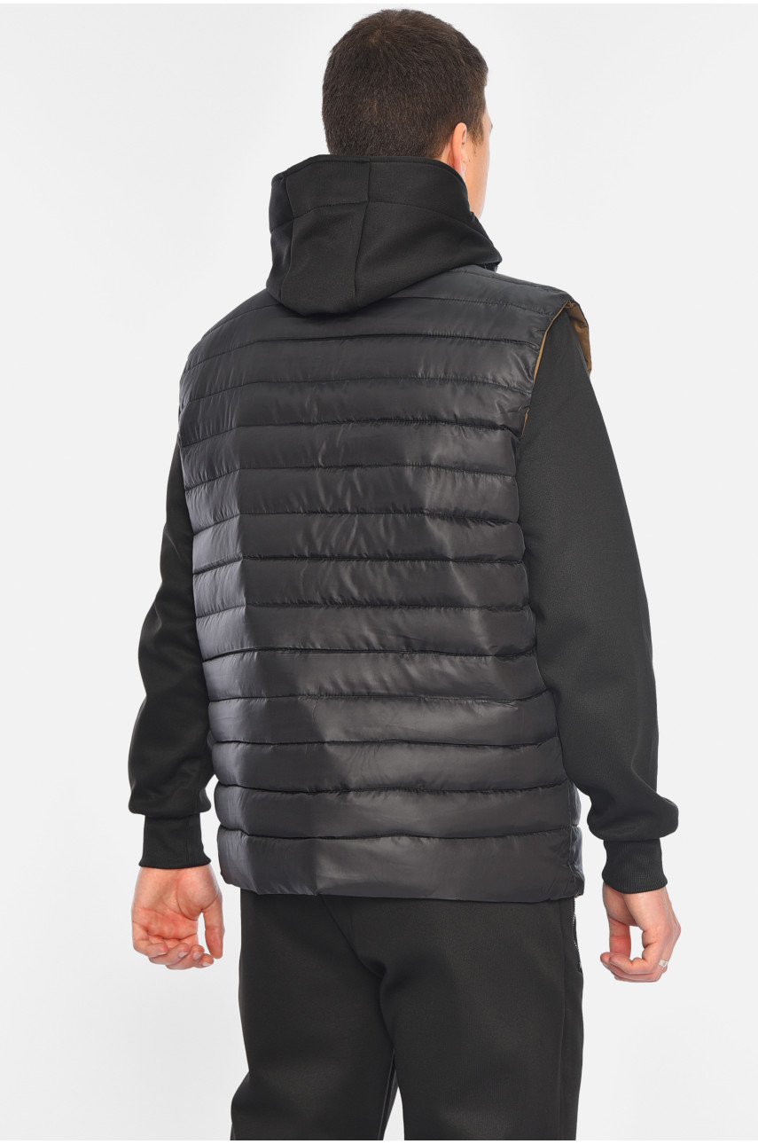 Жилетка мужская демисезонная черного цвета 32-1 195173 Жилетка мужская демисезонная черного цвета 32-1 195173