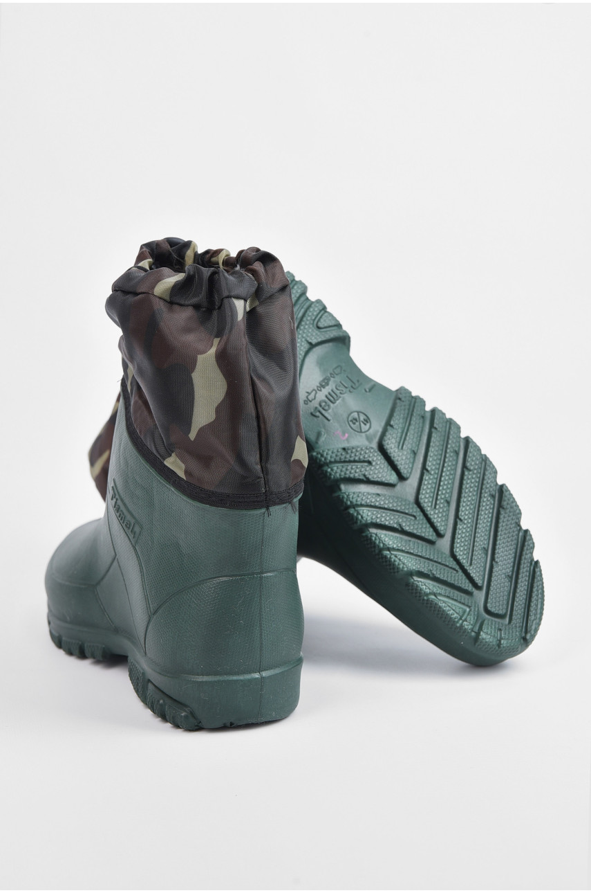 Півчоботи чоловічі піна зі з`ємною шкарпеткою кольору хаки вставка 195182