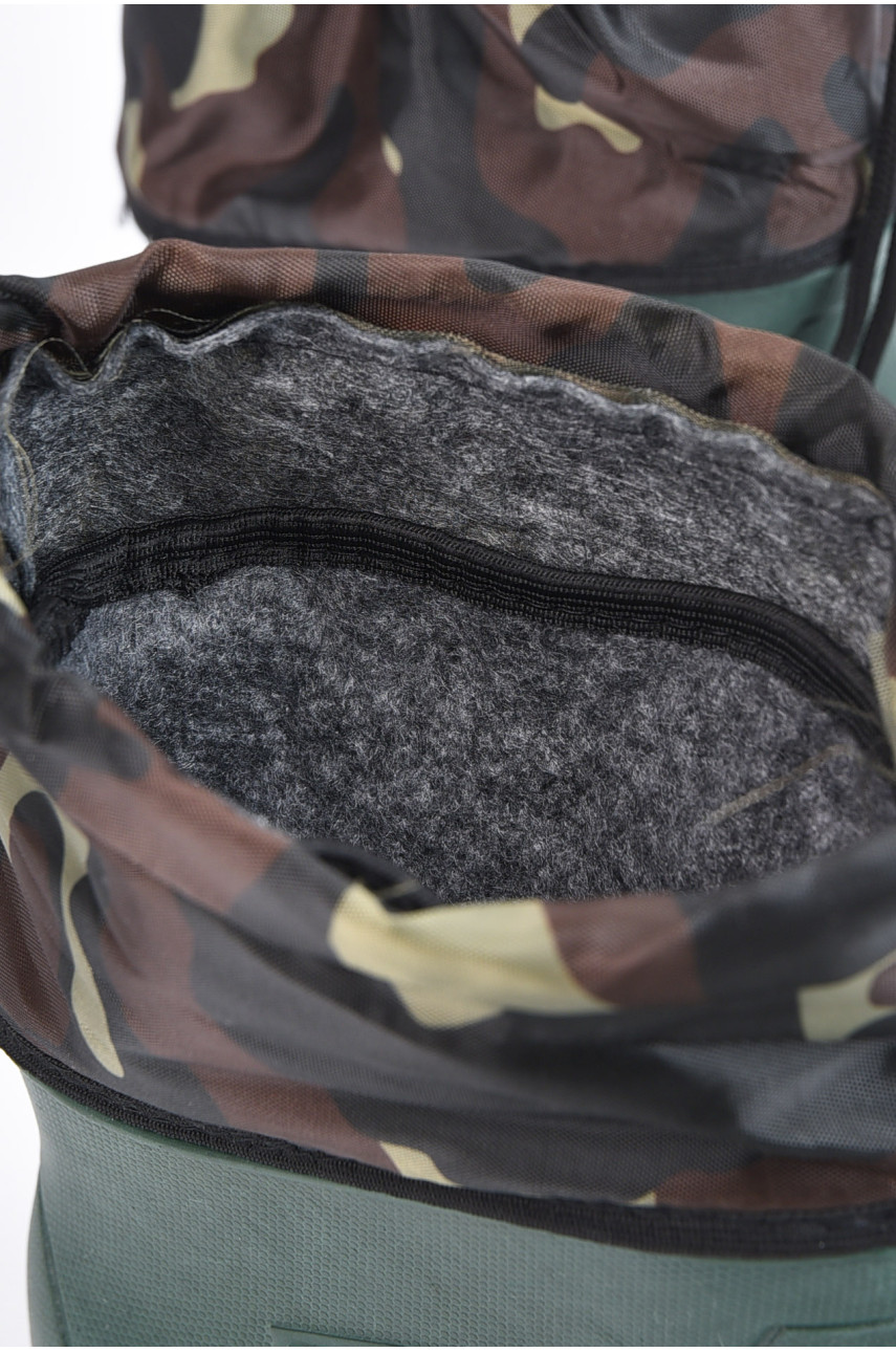 Півчоботи чоловічі піна зі з`ємною шкарпеткою кольору хаки вставка 195182