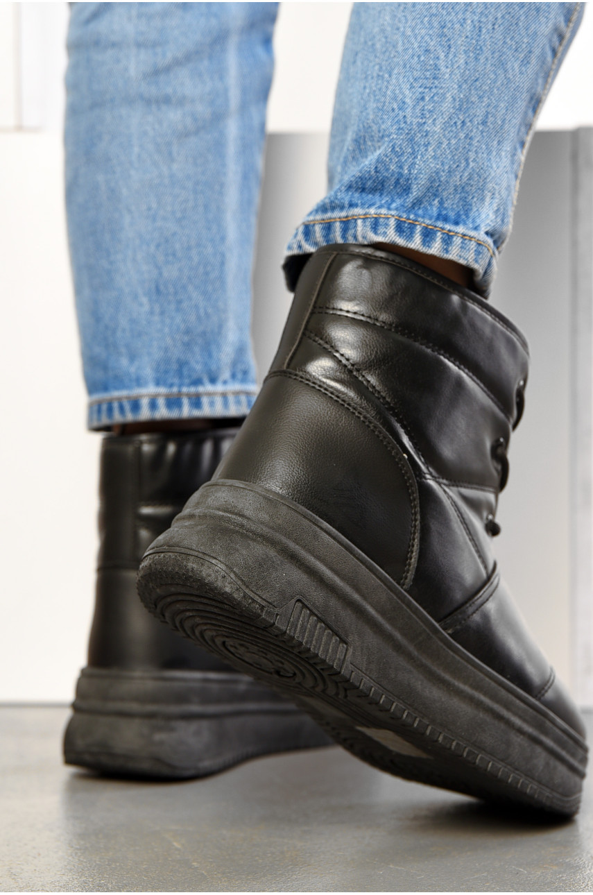 Ботинки женские зимние черного цвета на меху 017-1 195183 Ботинки женские зимние черного цвета на меху 017-1 195183