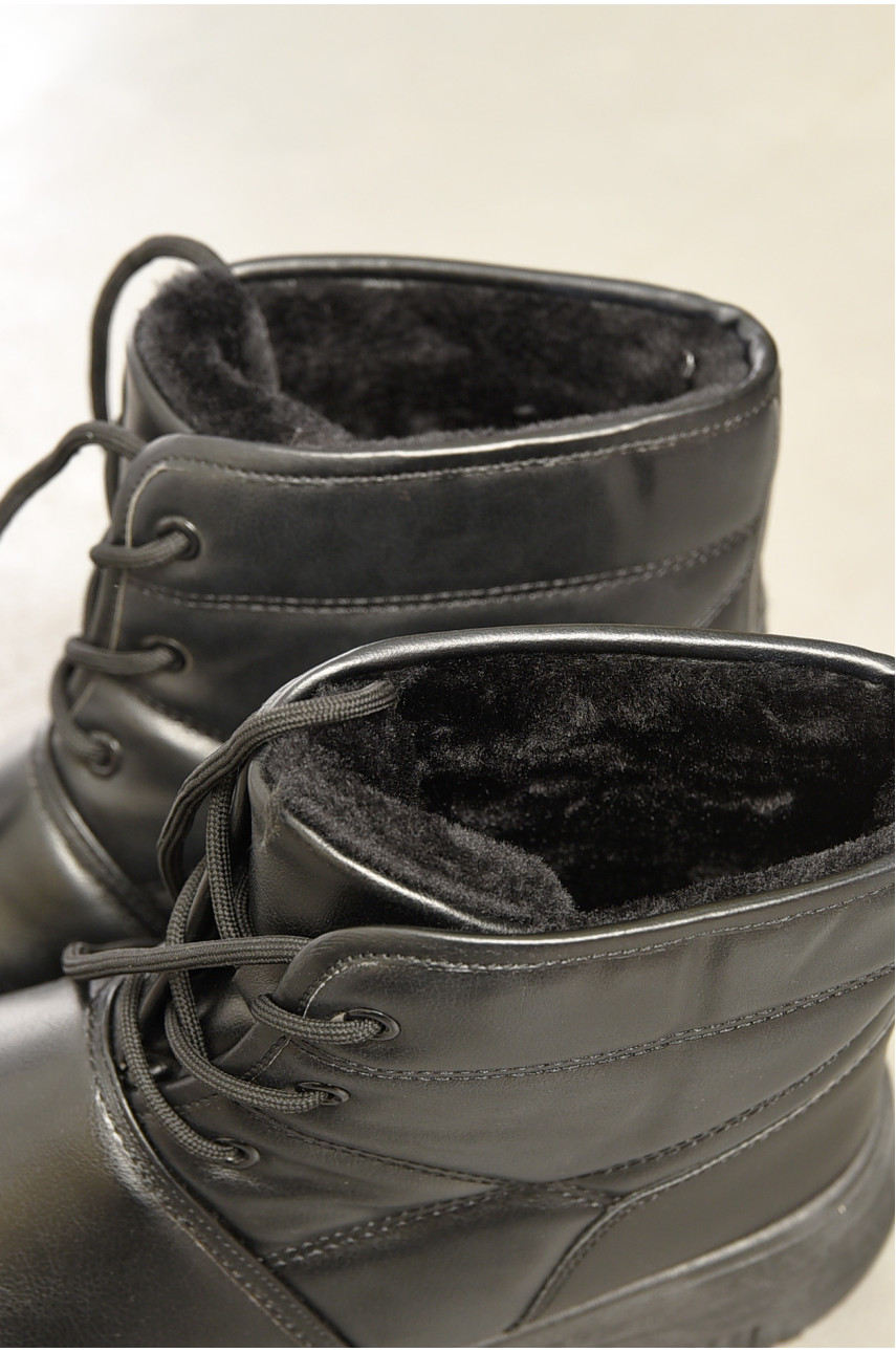 Ботинки женские зимние черного цвета на меху 017-1 195183 Ботинки женские зимние черного цвета на меху 017-1 195183