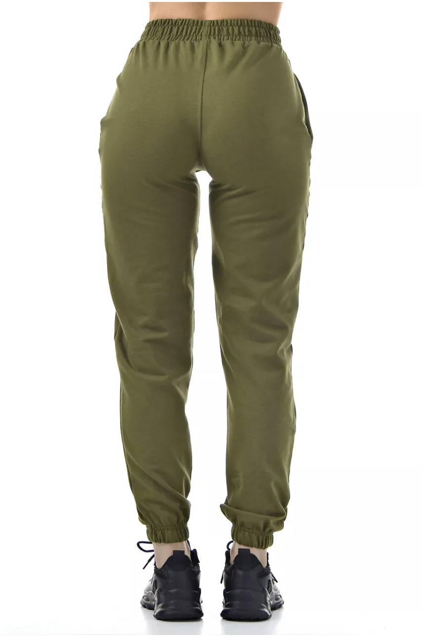 Спортивні штани жіночі кольору хакі 0366 195184