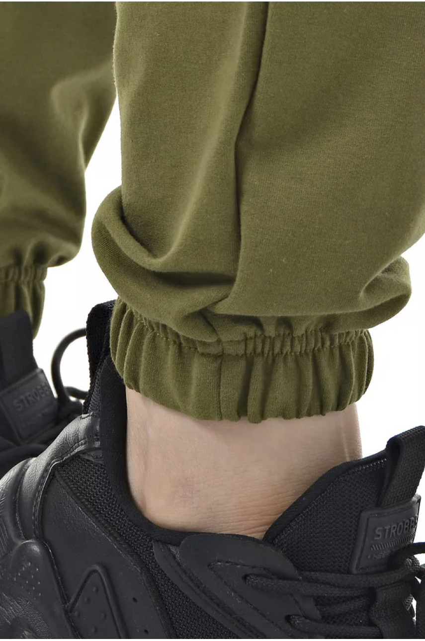 Спортивні штани жіночі кольору хакі 0366 195184