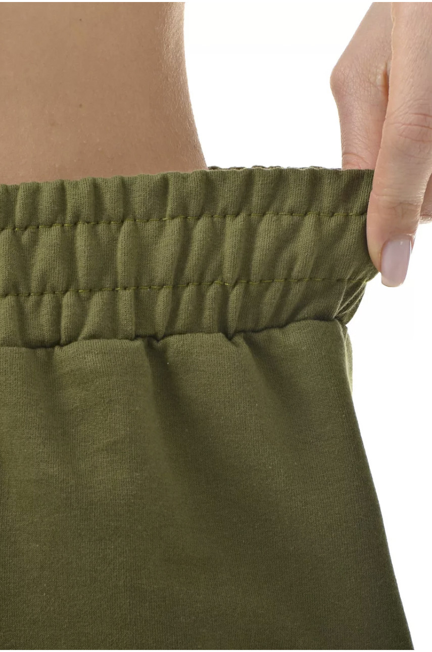 Спортивні штани жіночі кольору хакі 0366 195184