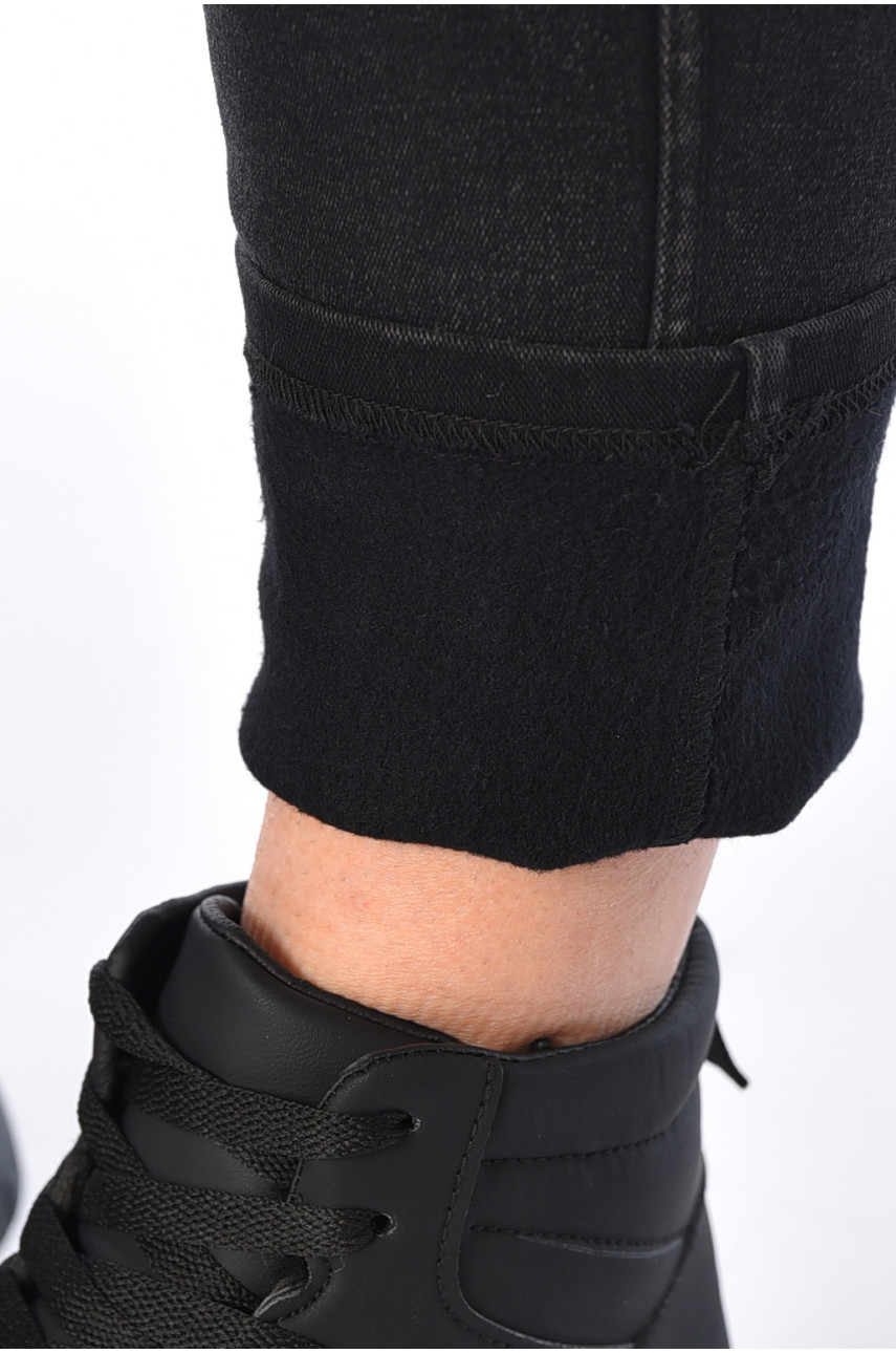 Джинси жіночі утеплені чорного кольору а4103-1а 195187