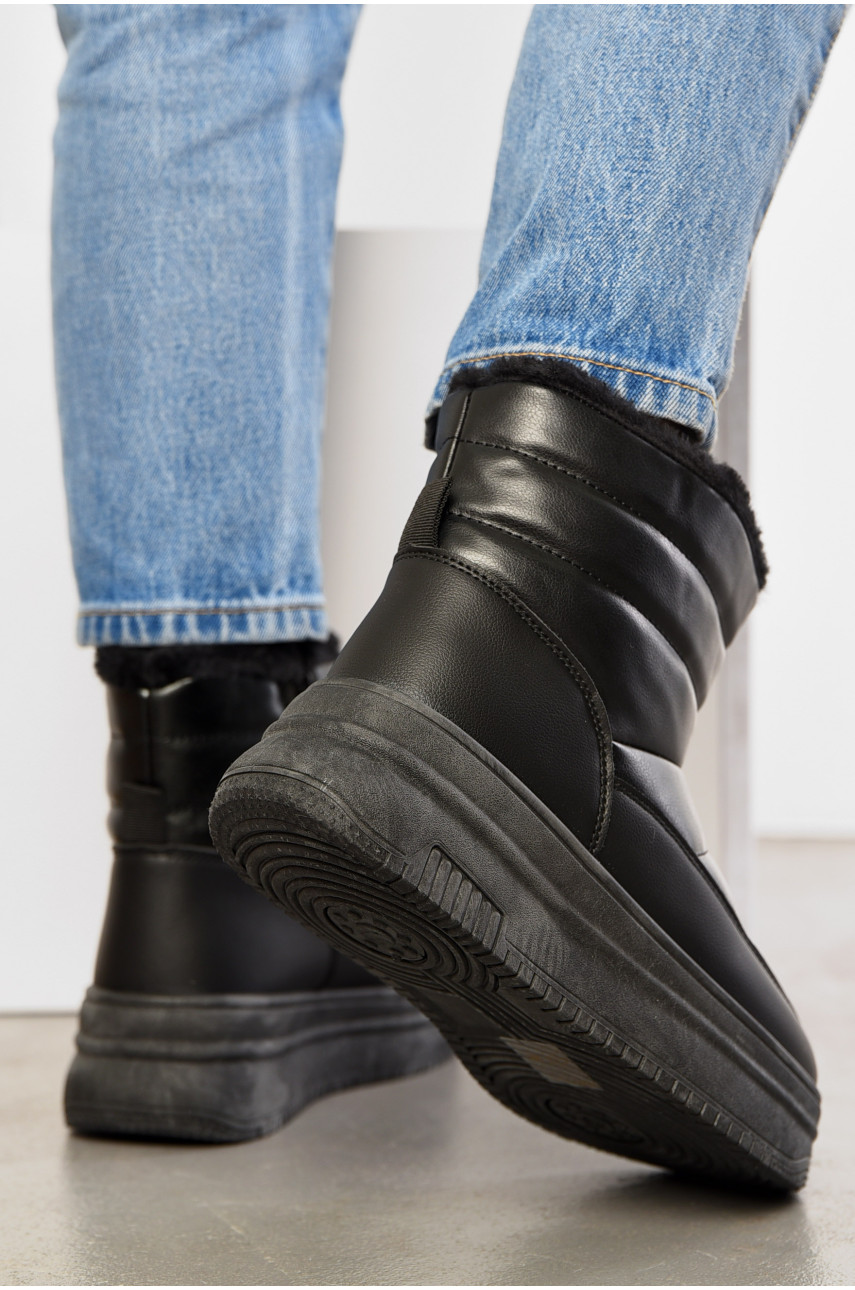 Дутики жіночі на хутрі чорного кольору 018-1 195188