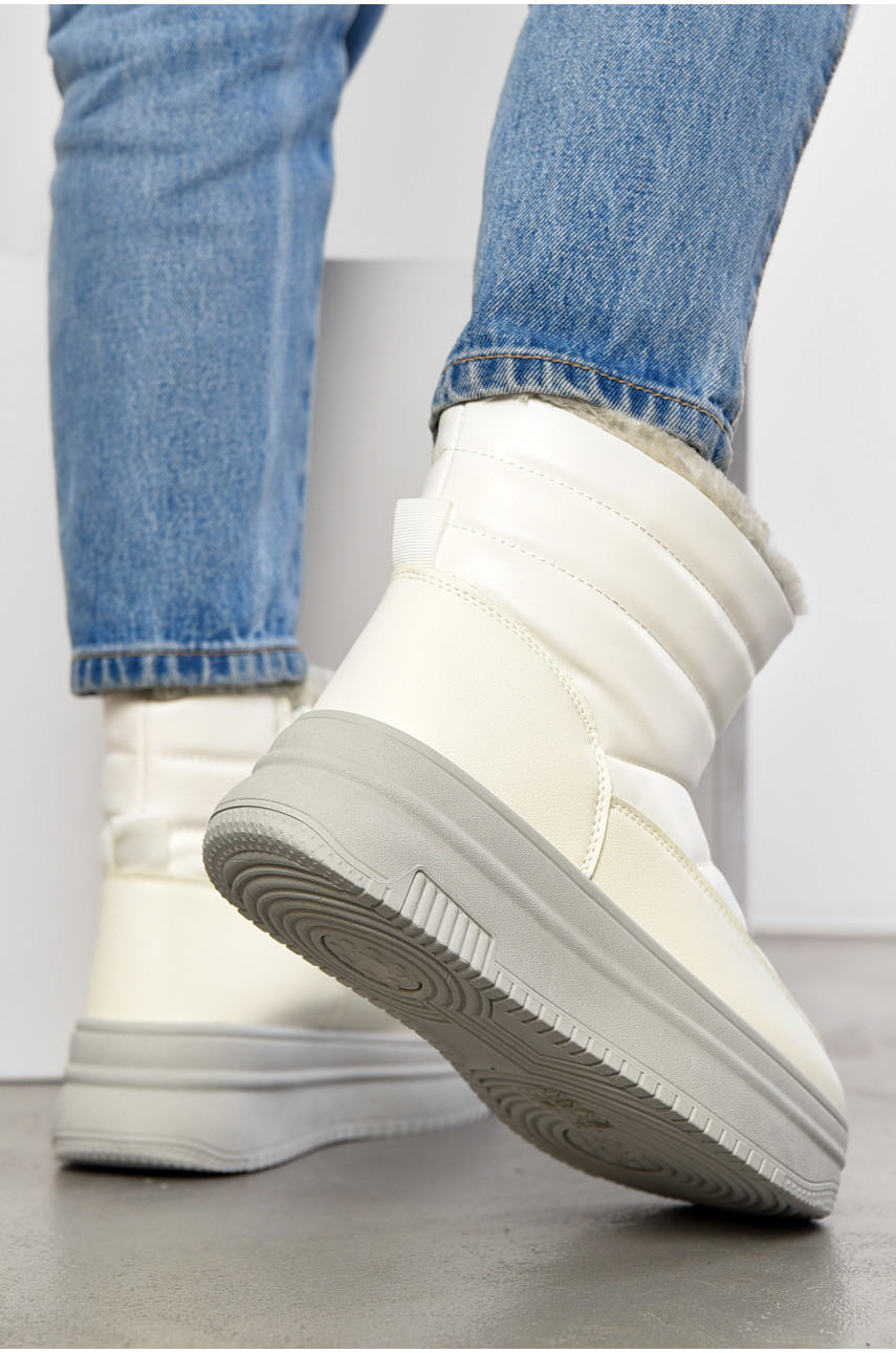 Дутики жіночі на хутрі білого кольору 018-7 195192