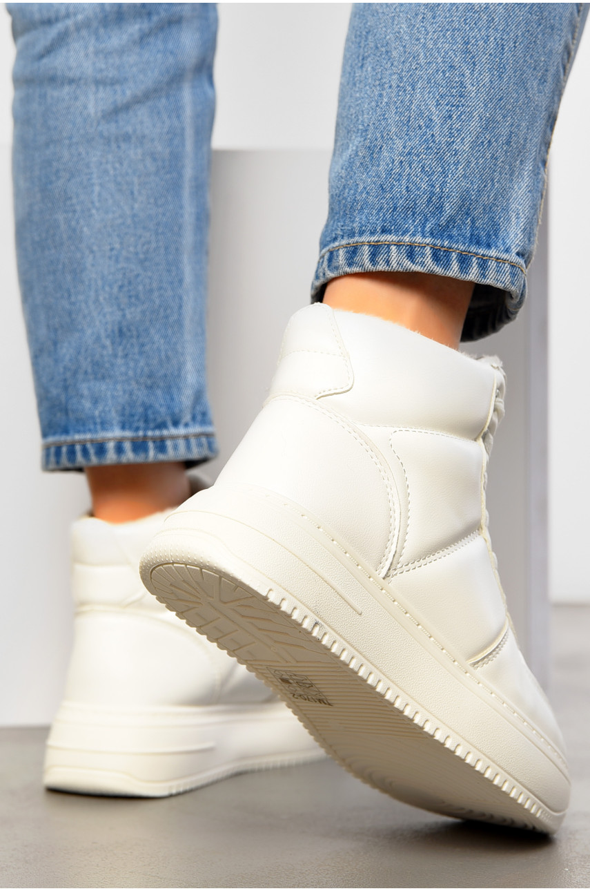 Дутики жіночі на хутрі білого кольору 170-2 195195