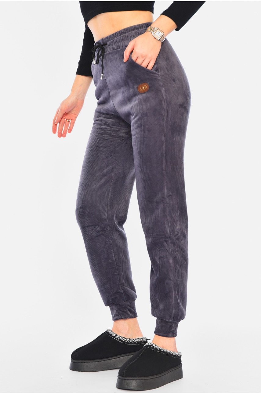 Штаны женские вельветовые на меху сиреневого цвета 105-2 195196 Штаны женские вельветовые на меху сиреневого цвета 105-2 195196