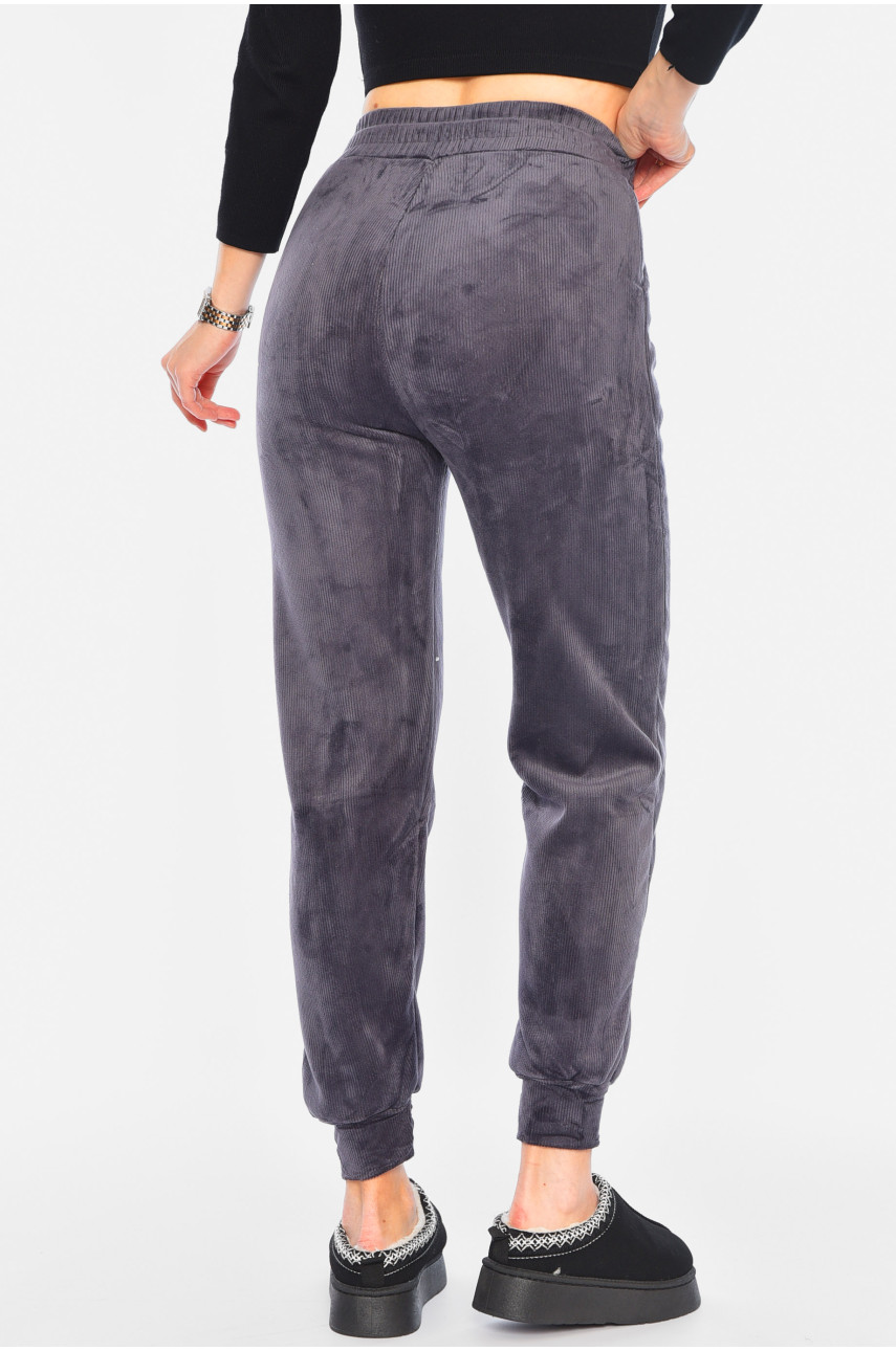 Штаны женские вельветовые на меху сиреневого цвета 105-2 195196 Штаны женские вельветовые на меху сиреневого цвета 105-2 195196
