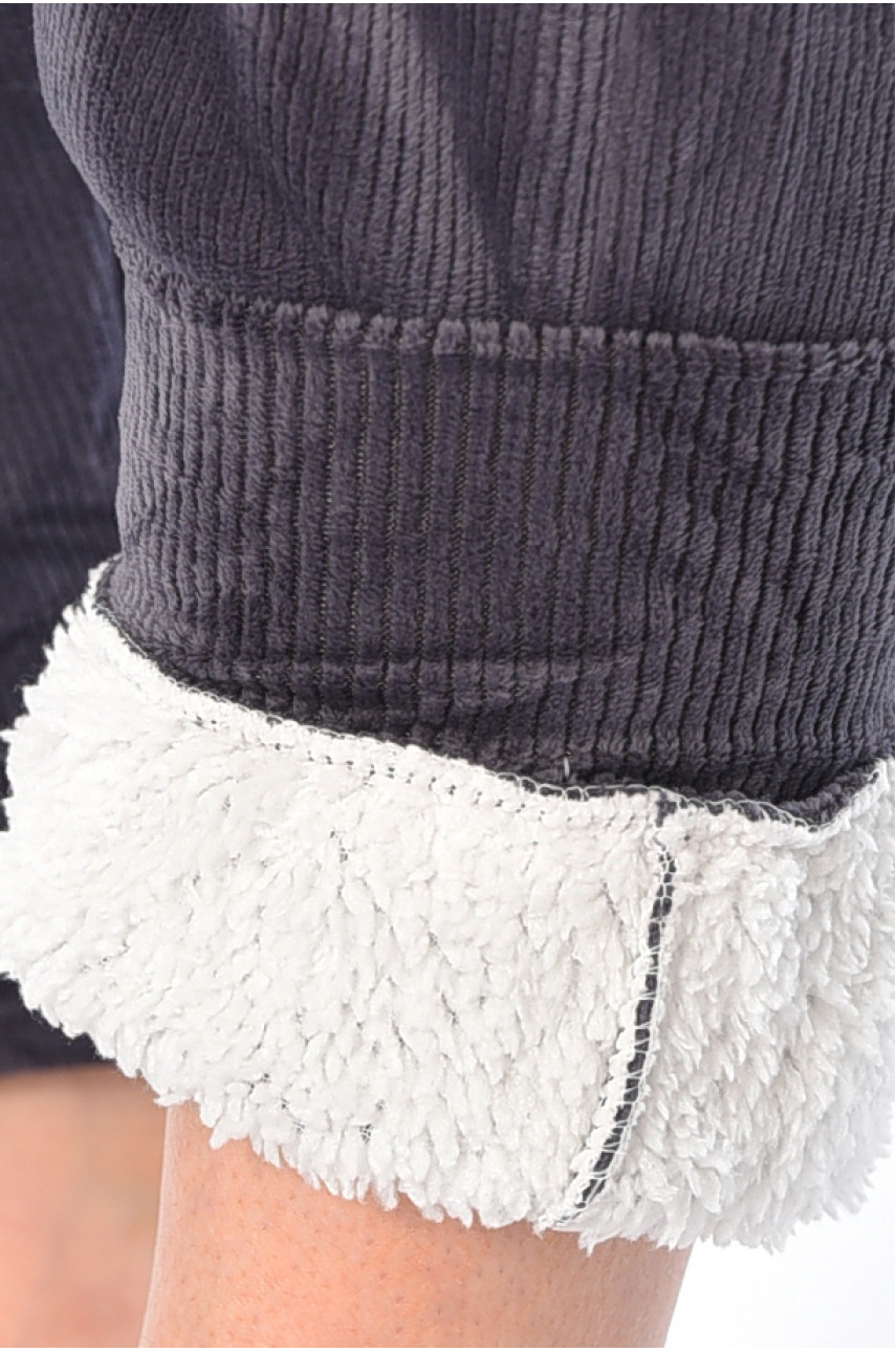 Штаны женские вельветовые на меху сиреневого цвета 105-2 195196 Штаны женские вельветовые на меху сиреневого цвета 105-2 195196