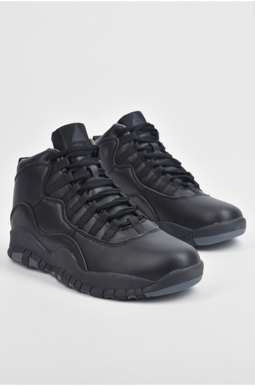 Кросівки чоловічі зима чорного кольору на хутрі 697-18 195204