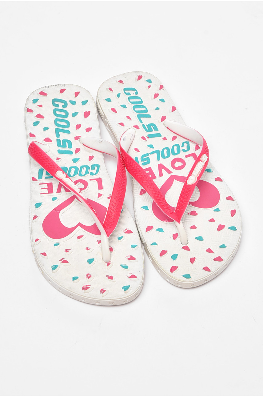 В`єтнамки жіночі гума біло-рожевого кольору 195232