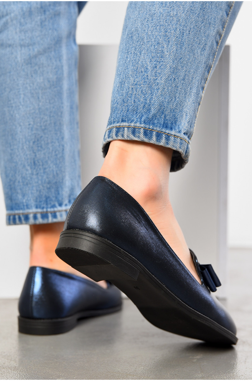 Туфлі-лофери жіночі темно-синього кольору 19-56852 195306