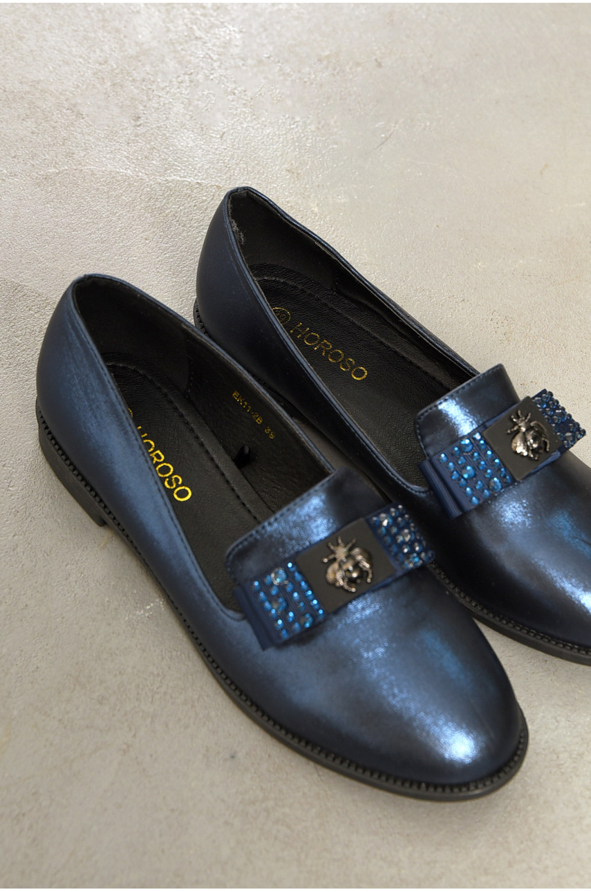 Туфлі-лофери жіночі темно-синього кольору 19-56852 195306