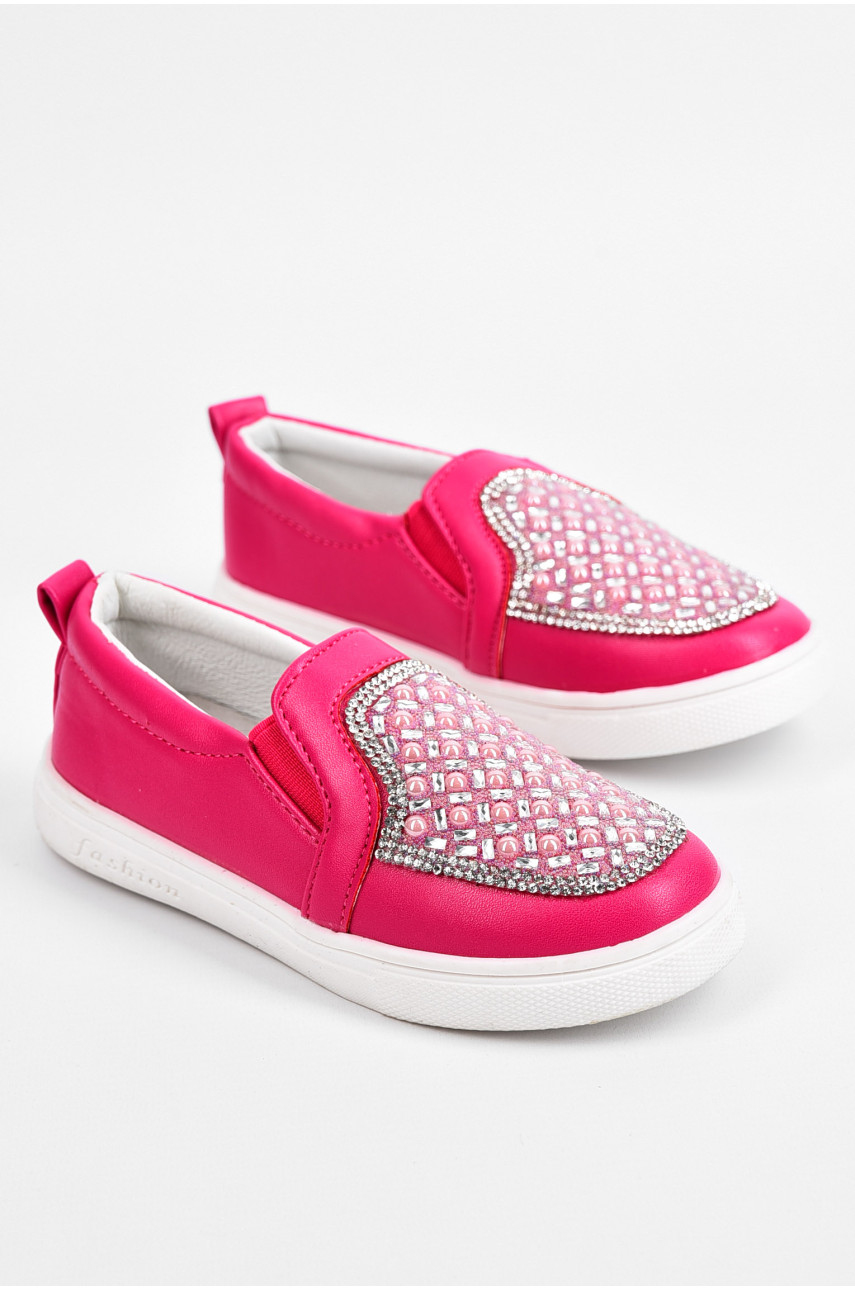 Мокасины детские для девочки розового цвета без застежки 19-62851 195312