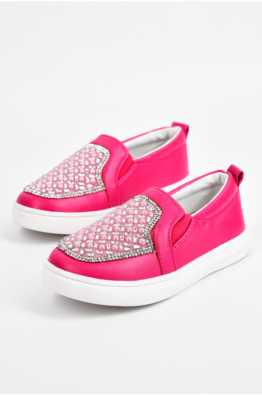 Мокасины детские для девочки розового цвета без застежки 19-62851 195312