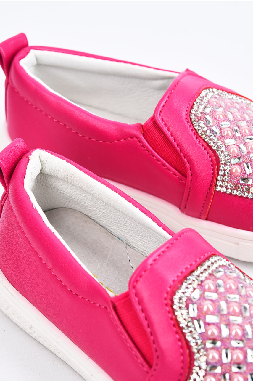 Мокасини дитячі для дівчинки рожевого кольору без застібки 19-62851 195312