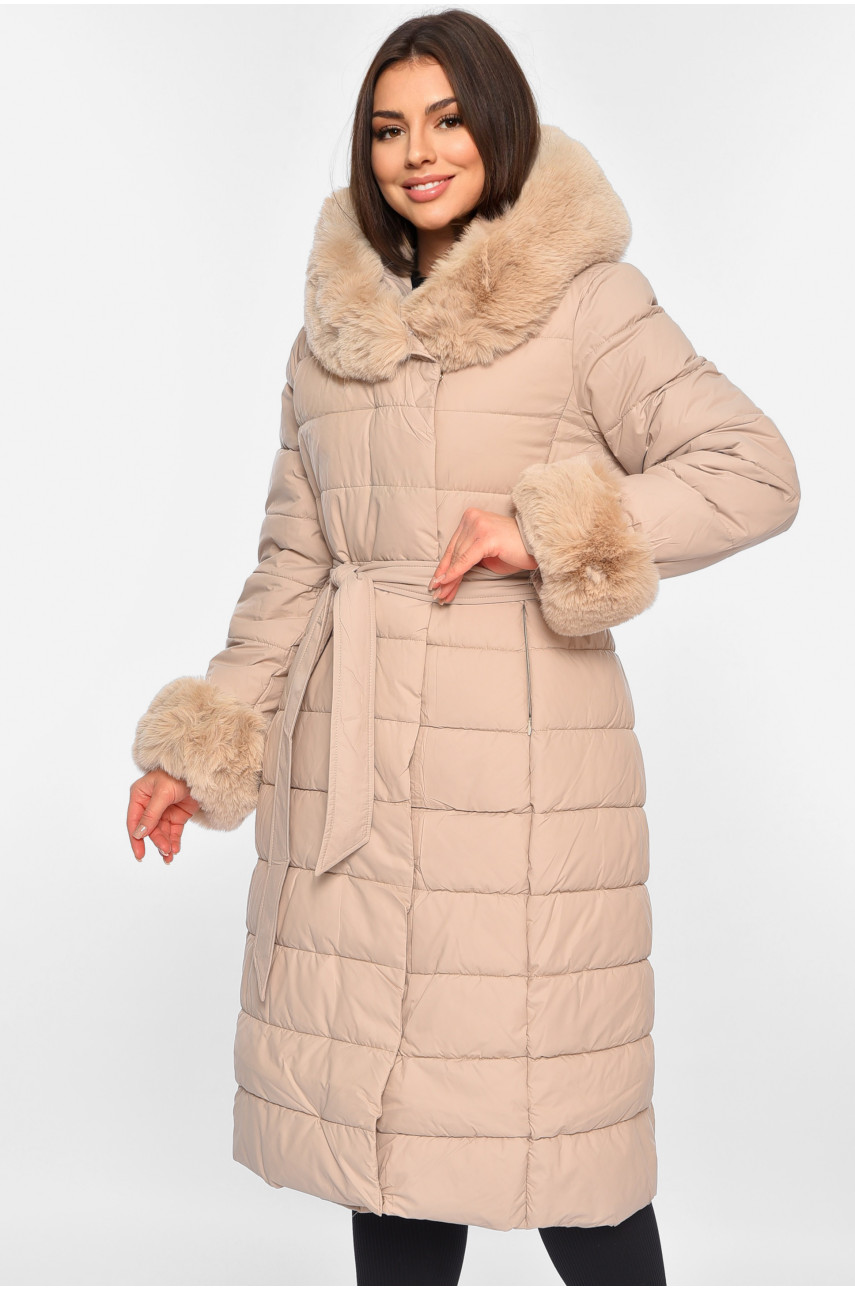 Куртка жіноча єврозима з хутром молочного кольору 8126 195315 Куртка жіноча єврозима з хутром молочного кольору 8126 195315