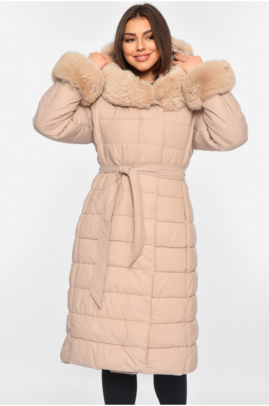 Куртка жіноча єврозима з хутром молочного кольору 8126 195315 Куртка жіноча єврозима з хутром молочного кольору 8126 195315