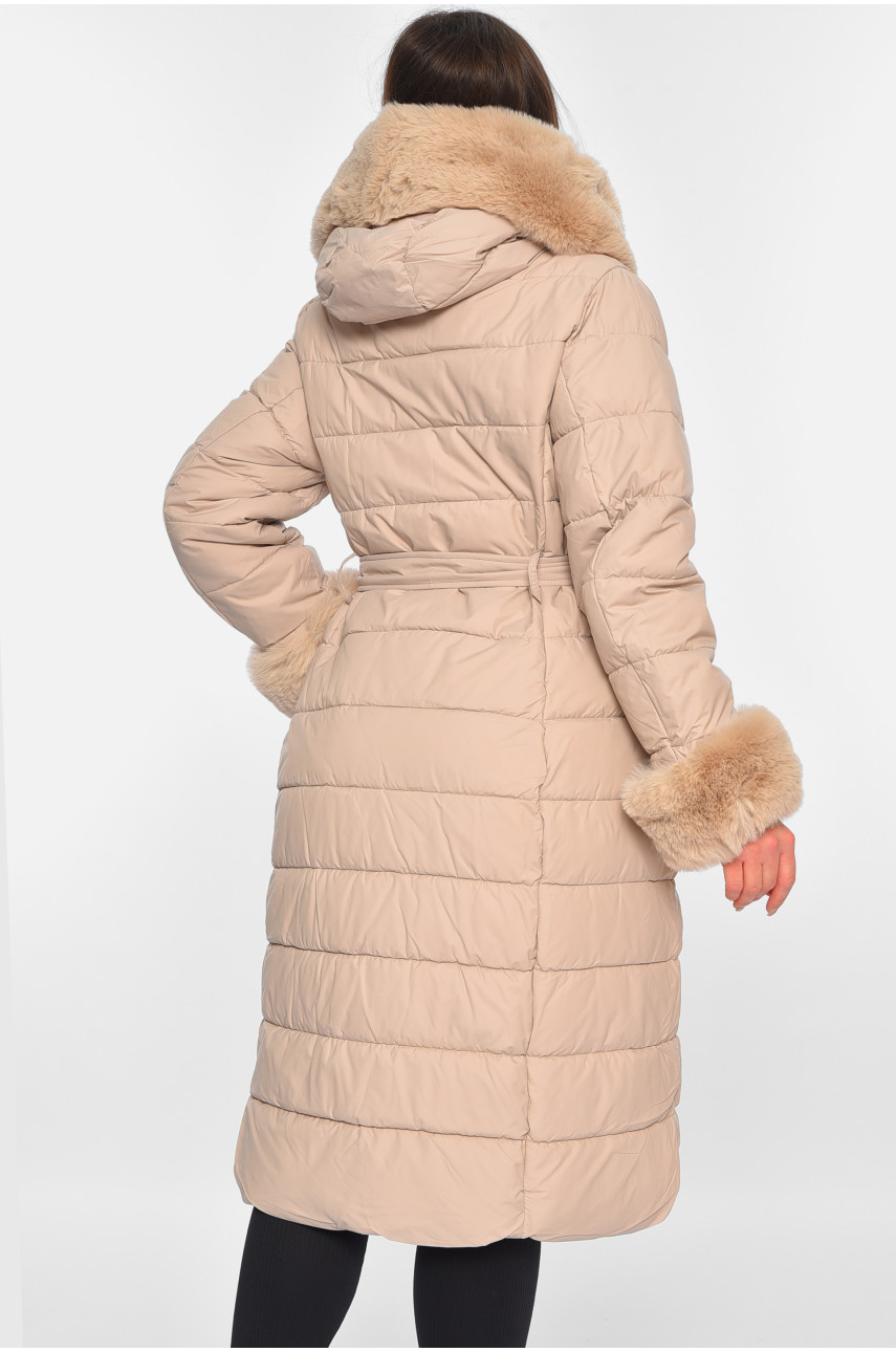 Куртка жіноча єврозима з хутром молочного кольору 8126 195315 Куртка жіноча єврозима з хутром молочного кольору 8126 195315