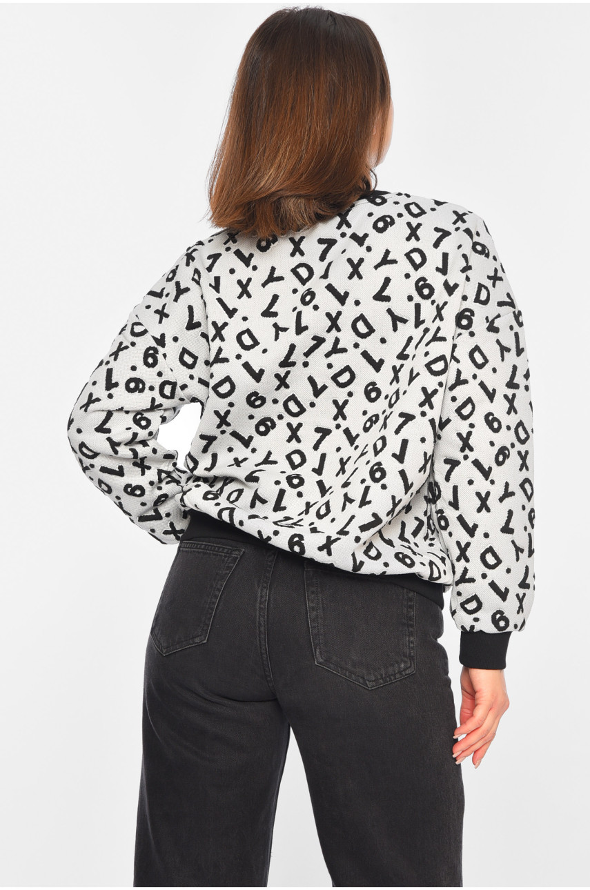 Светр жіночий сірого кольору з принтом 18811 195327