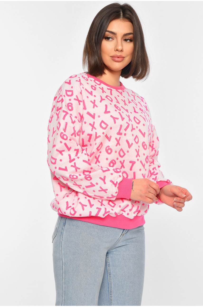 Светр жіночий рожевого кольору з принтом 18811 195330