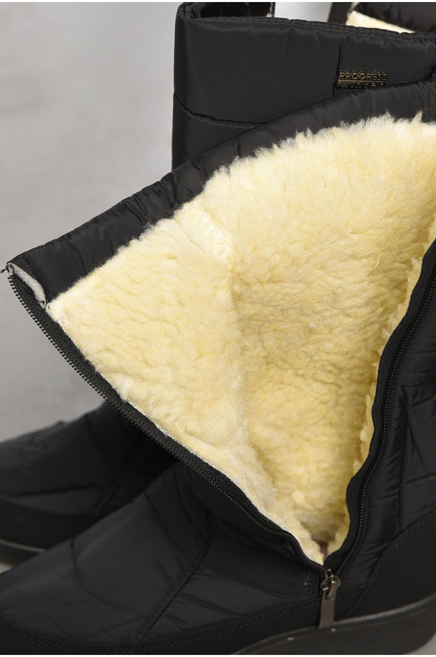 Дутики жіночі на хутрі чорного кольору П2002 195336