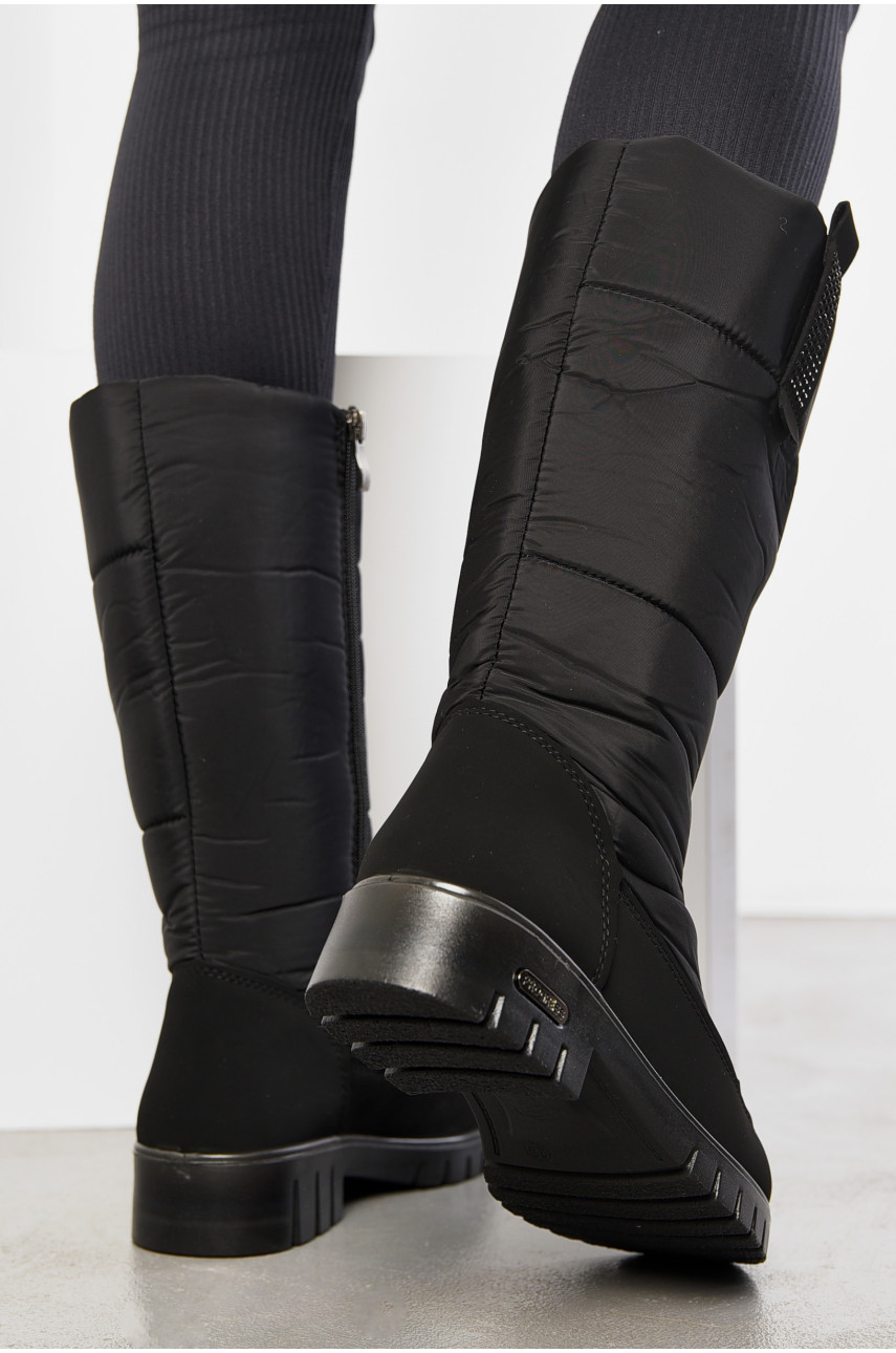 Дутики жіночі на хутрі чорного кольору 3408 195343