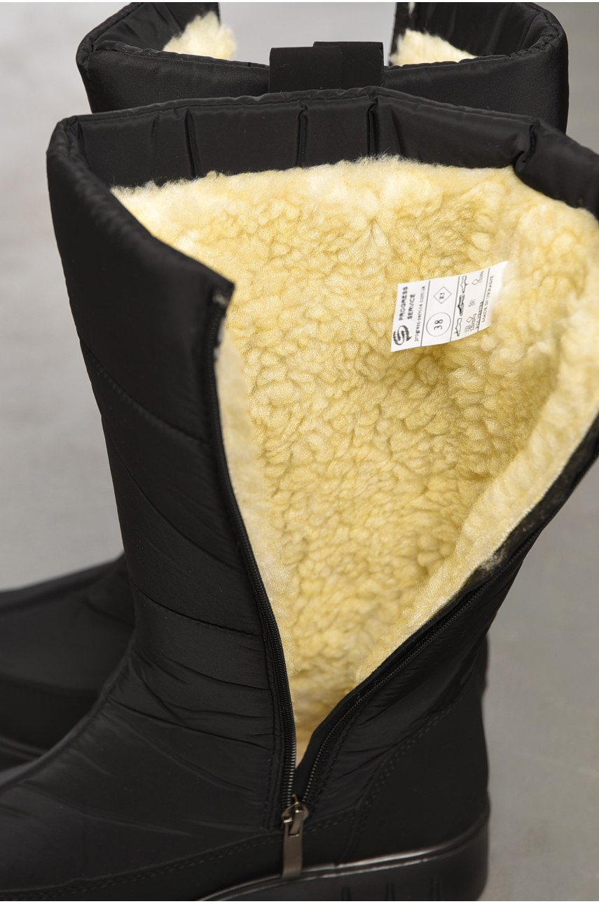 Дутики жіночі на хутрі чорного кольору 3408 195343