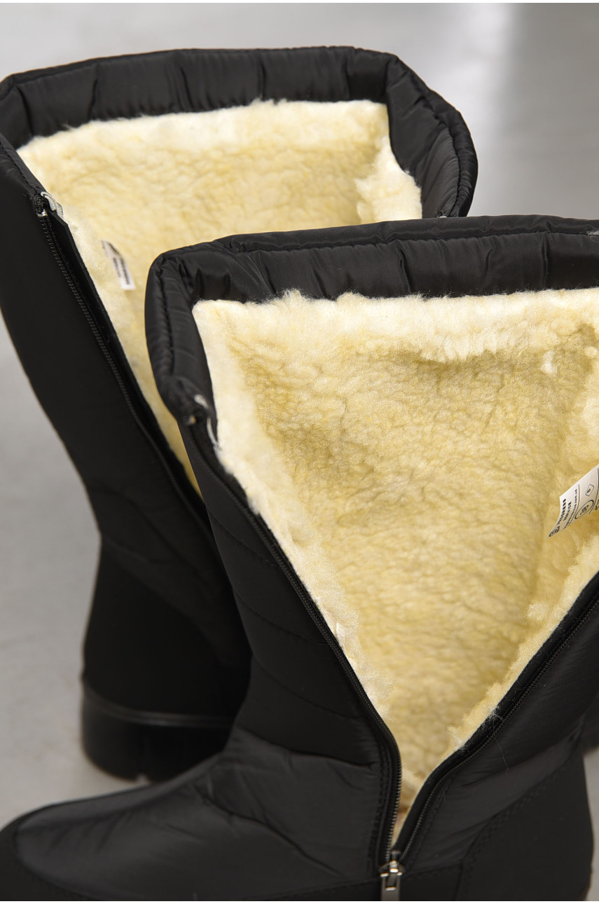 Дутики жіночі на хутрі чорного кольору 3407 195352