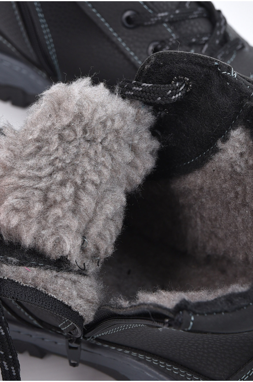 Черевики чоловічі зимові на хутрі чорного кольору РБ-1 195357
