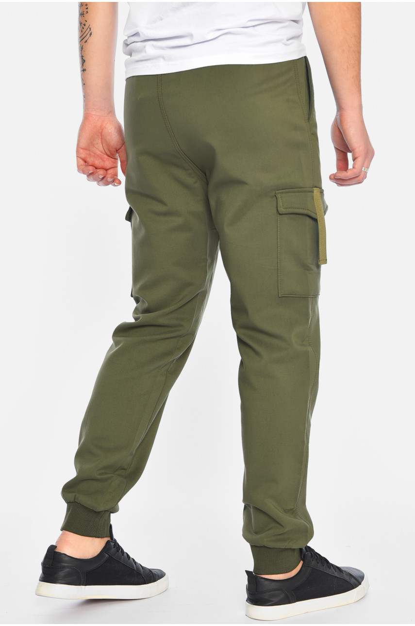 Спортивные штаны мужские на флисе цвета хаки 91004 195370 Спортивные штаны мужские на флисе цвета хаки 91004 195370