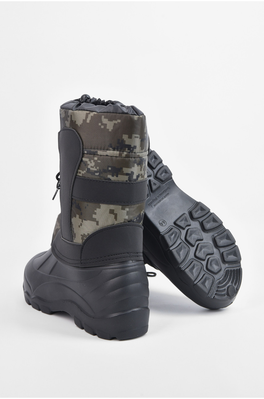 Дутики чоловічі піна на овчині піксель чорного кольору БМ-10 195377 Дутики чоловічі піна на овчині піксель чорного кольору БМ-10 195377