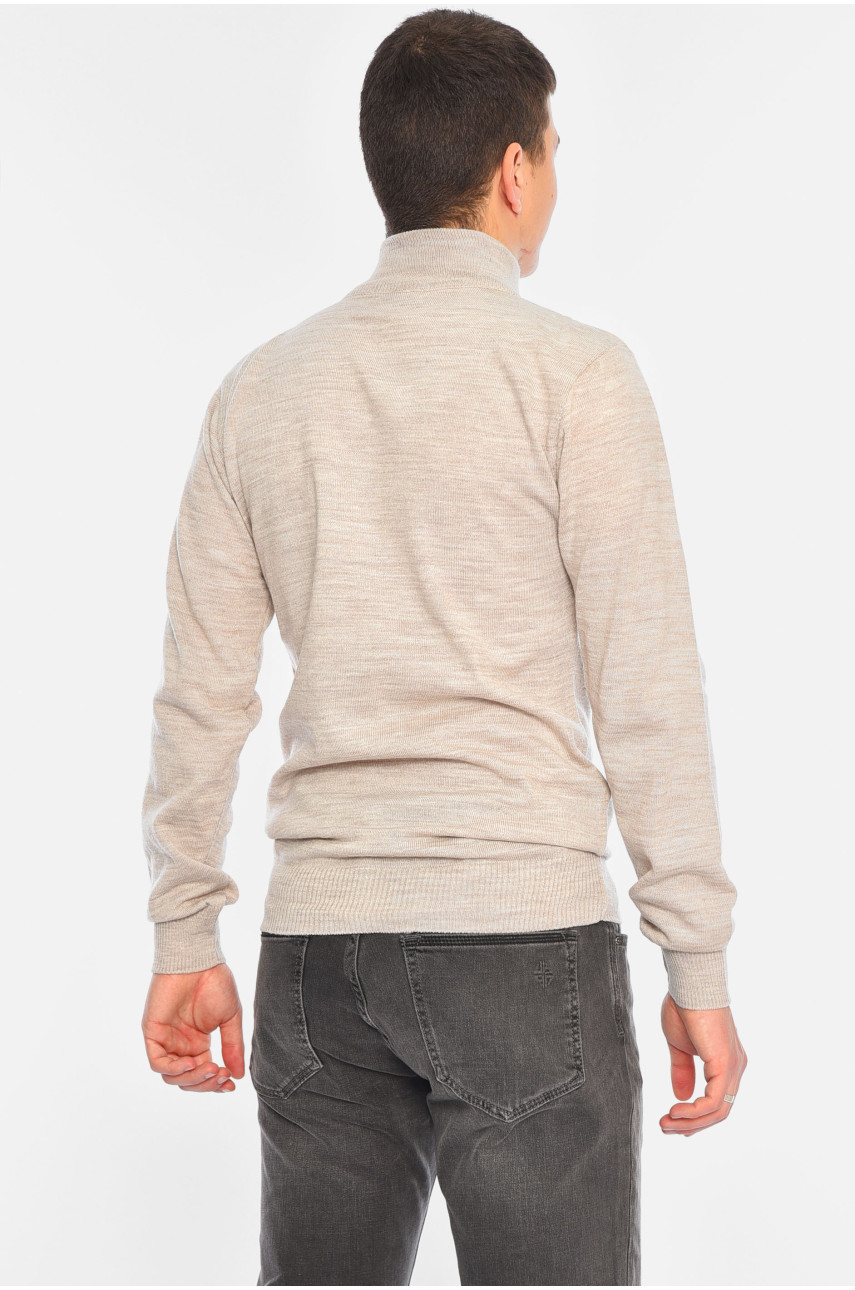 Светр чоловічий однотонний сірого кольору 1035-3 195391