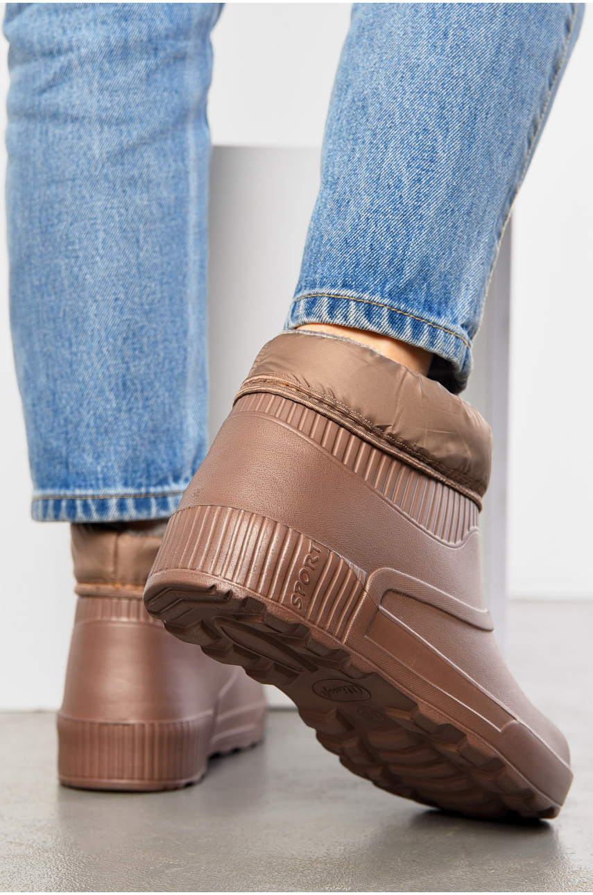 Галоши женские утепленные цвета мокко Е26 195399 Галоши женские утепленные цвета мокко Е26 195399