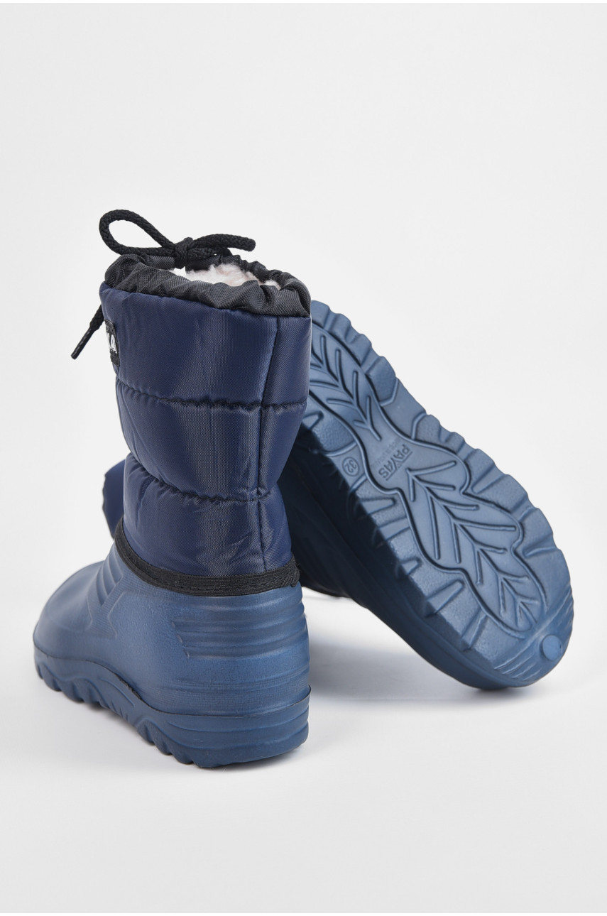 Дутики детские на флисе темно-синего цвета аляска 195411 Дутики детские на флисе темно-синего цвета аляска 195411