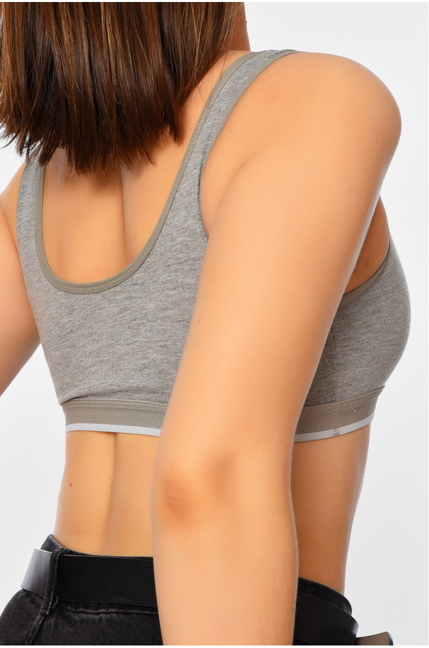 Топ женский серого цвета чашка В 195486 Топ женский серого цвета чашка В 195486