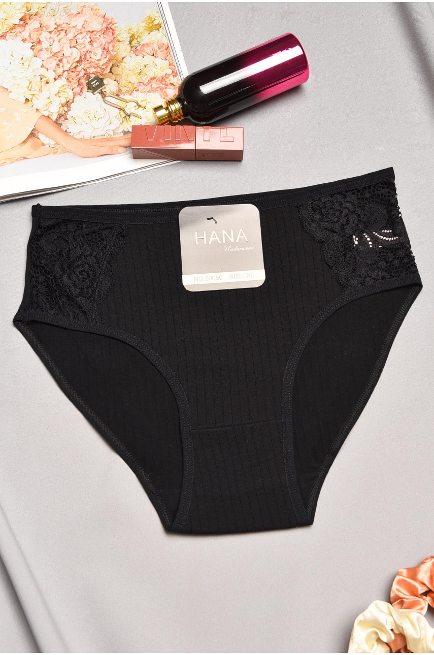 Трусы женские полубатальные черного цвета 20056 195541