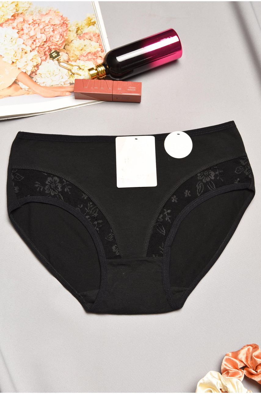 Трусы женские полубатальные черного цвета 24119 195552